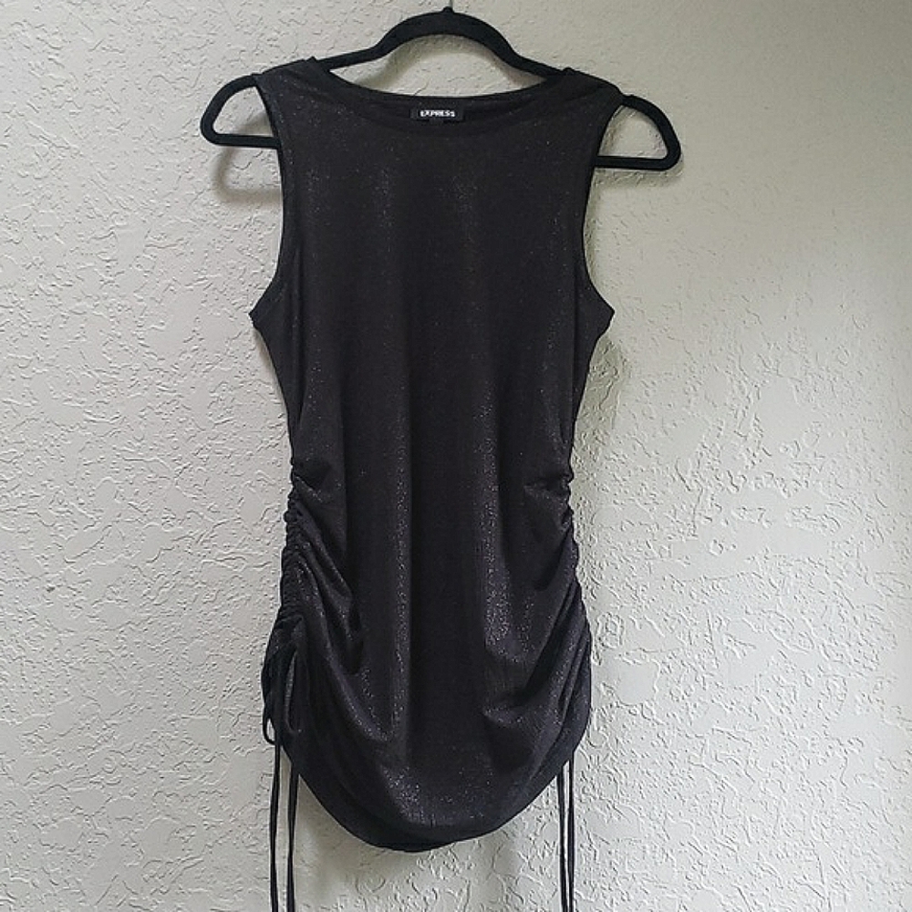Express Bodycon Black/Gold Shimmer Tank Size S